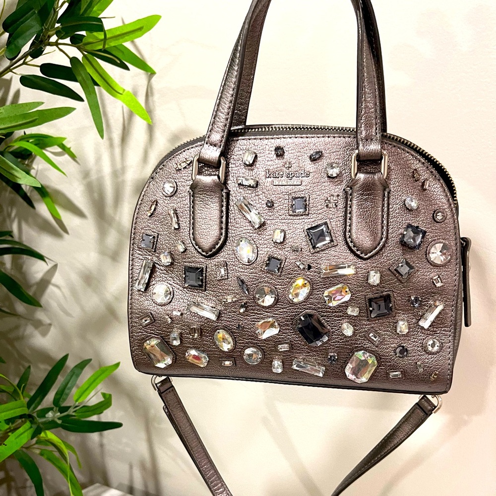 Kate Spade Silver Jewel Tote - excellent condition, barely used, 9.5” x 8” x 4”